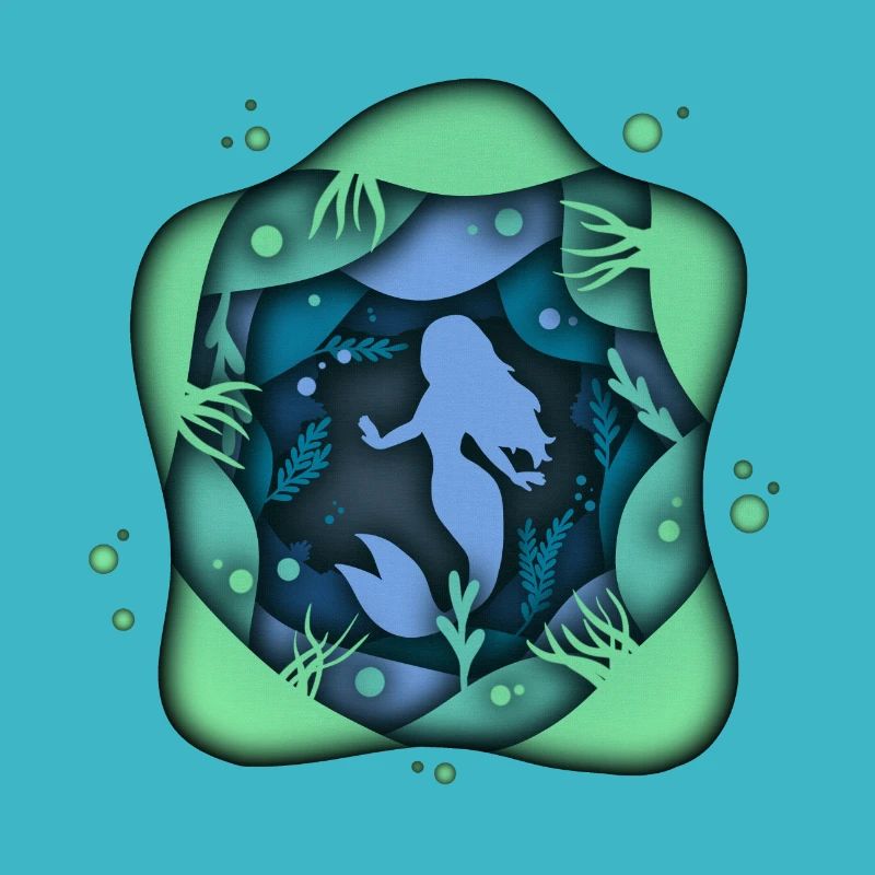 Mermaid Papercut 3D