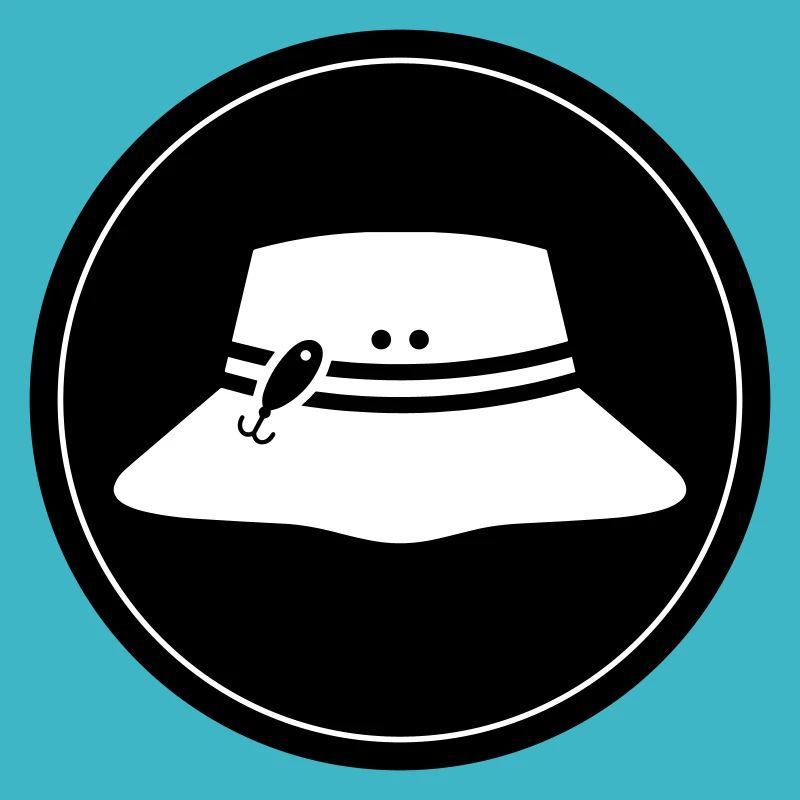 Cercle d’icônes de chapeau de pêche