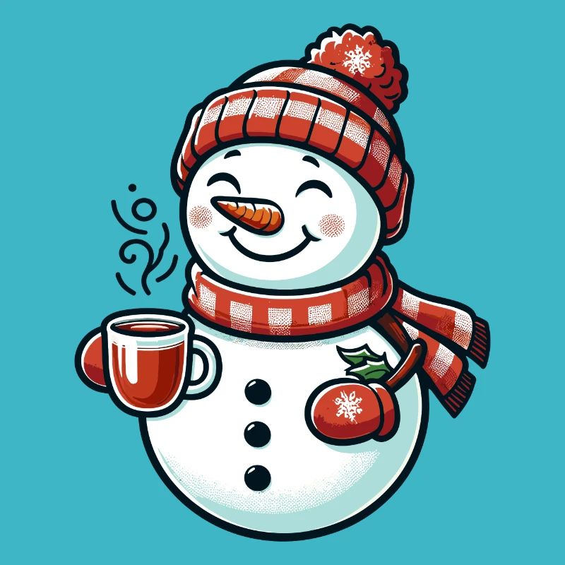 SCHNEEMANN KÄLTE GETRÄNK WÄRME KAFFEE TEE WINTER