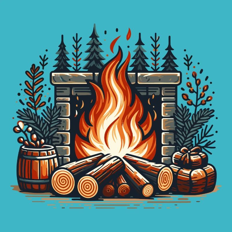 FIREPLACE FIREPLACE DECORATION WINTRY COZY