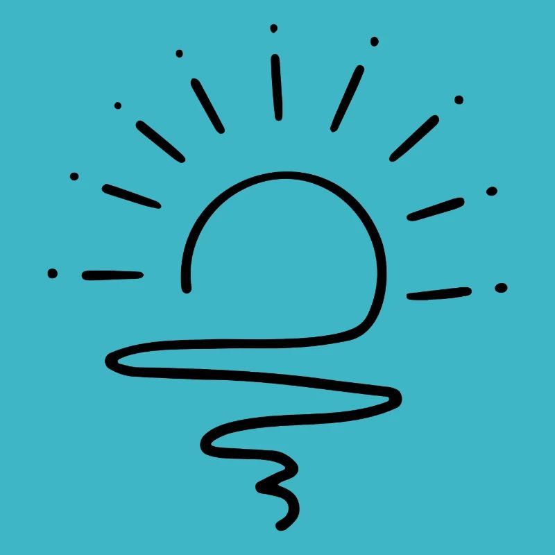 SUN, SUNRAYS, SUNSHINE, WAVES, DOODLE