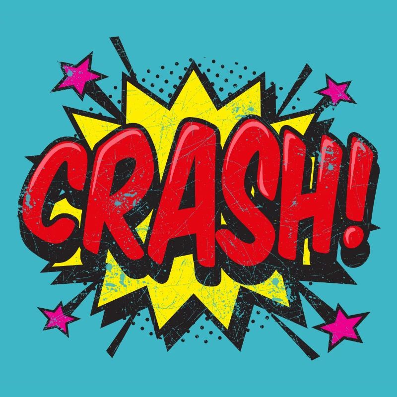 CRASH CRASH! COMIC COMICSTYLE 80s MOTIVE GESCHENK