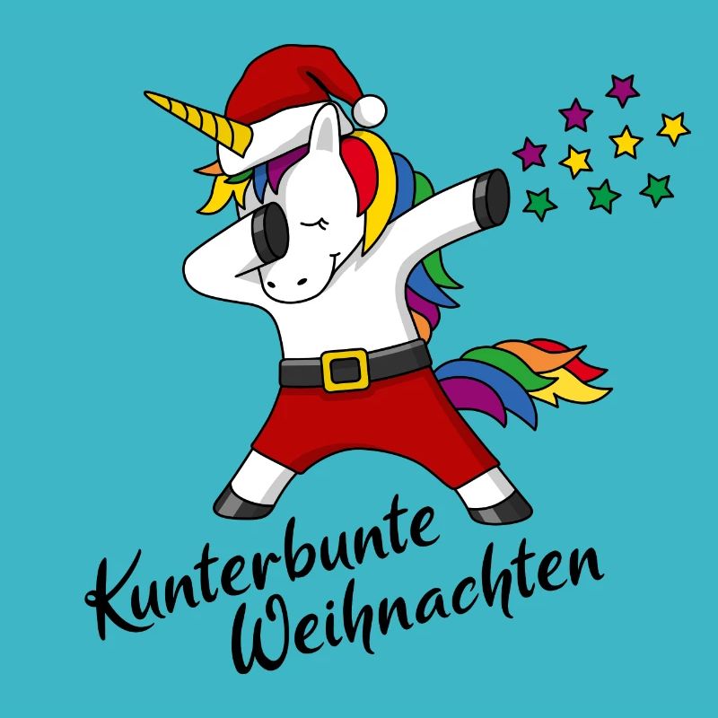 Kunterbunte Weihnachten Einhorn Christmas Geschenk