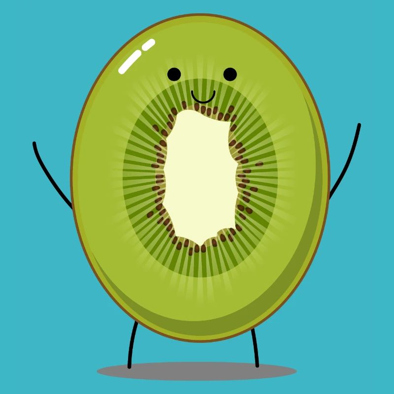 Kiwi joyeux avec bras et jambes