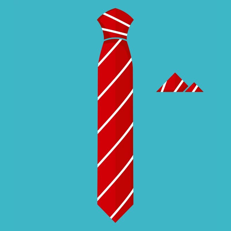 Tie with handkerchief red tie substitute