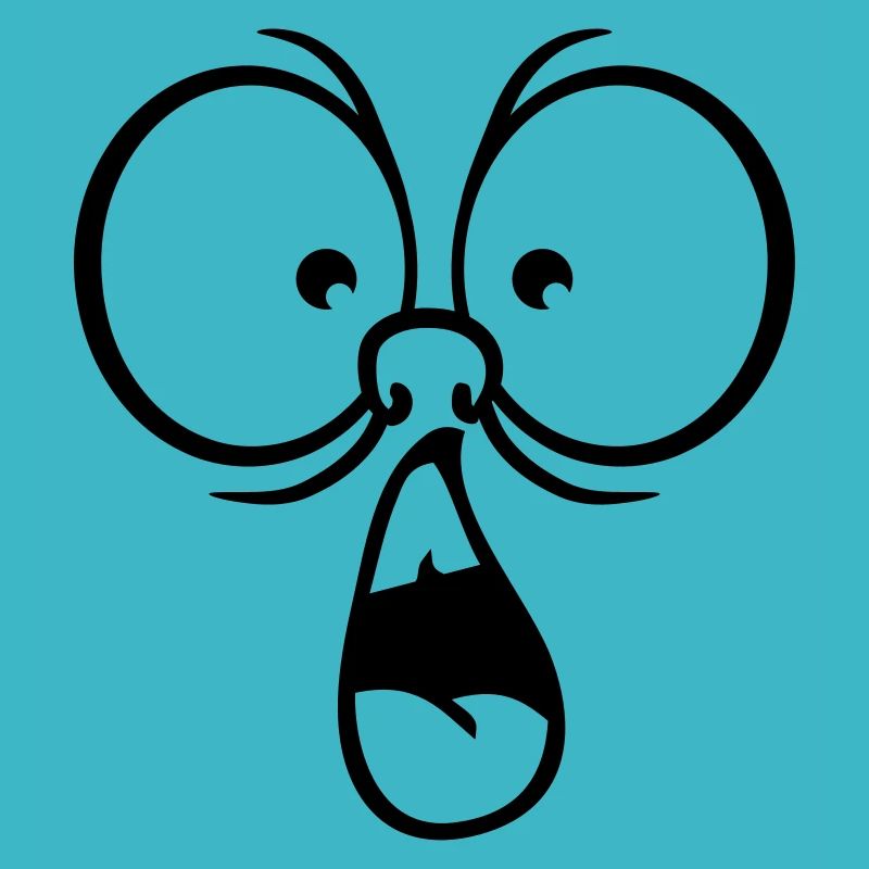 yeux comiques bouche tête effrayé peur shoc