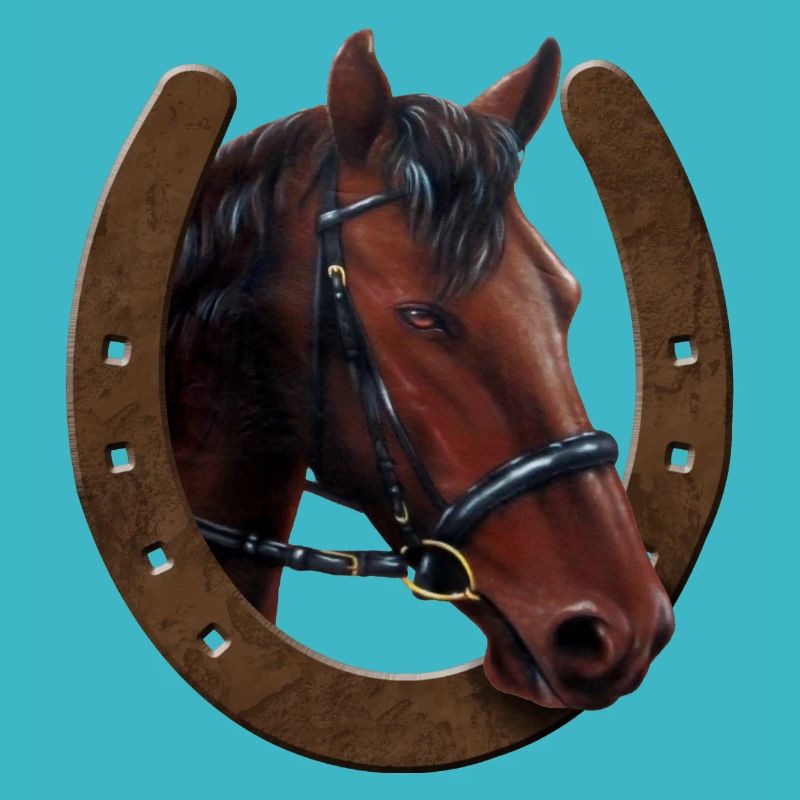 Tête de cheval et fer à cheval