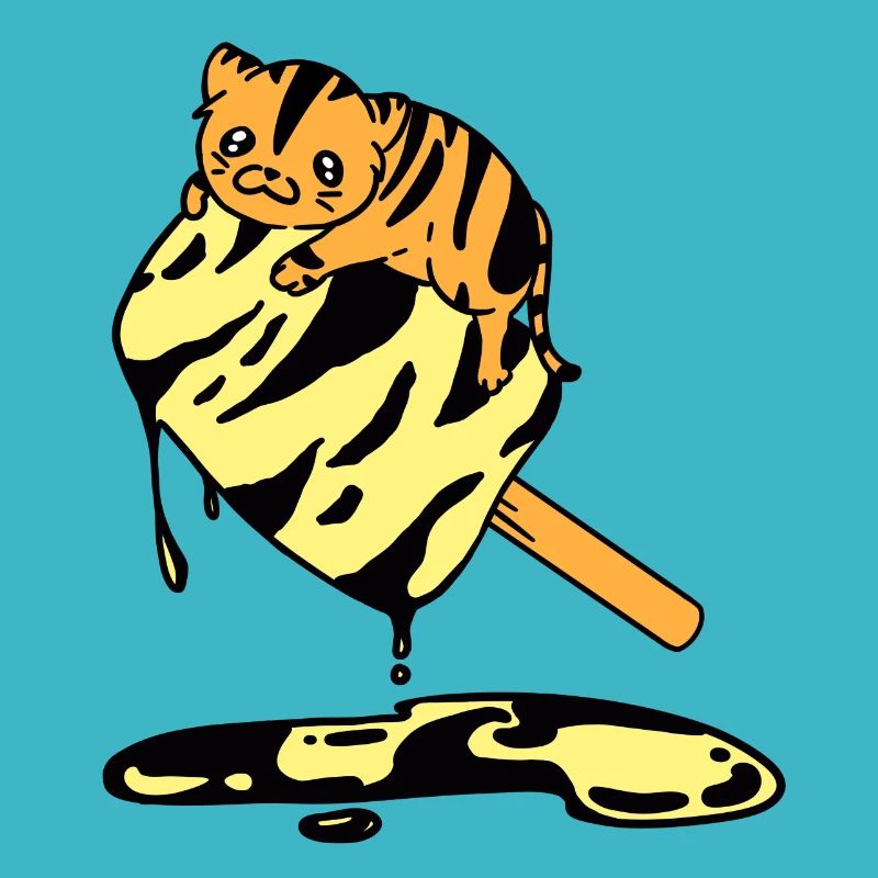 Orange Eiscreme Katze Tiger