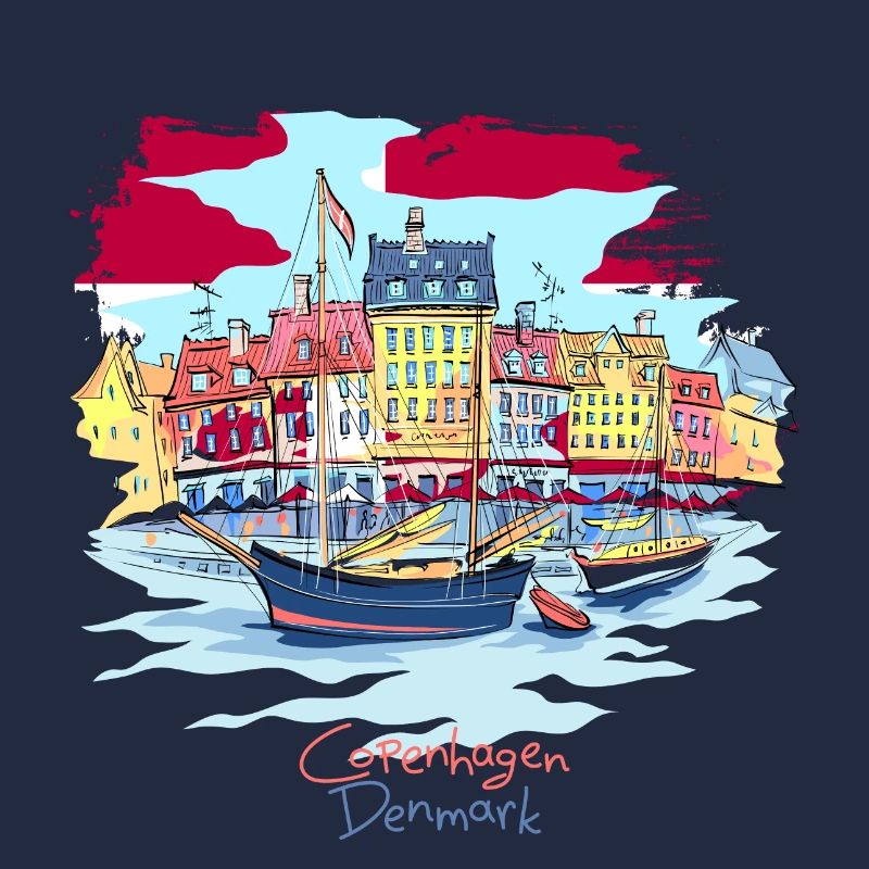 Denmark Copenhagen Danish Danmark Tshirt