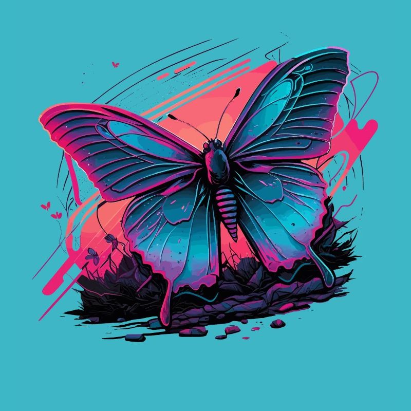 Beauté rétrofuturiste du papillon