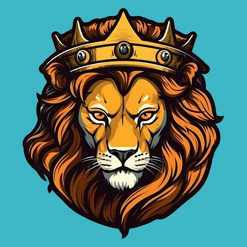 Lion royal avec couronne