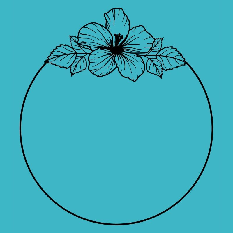 Hibiscus Boho Blume Handgemalt