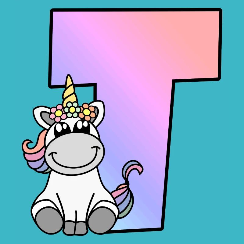 Einhorn Buchstabe T