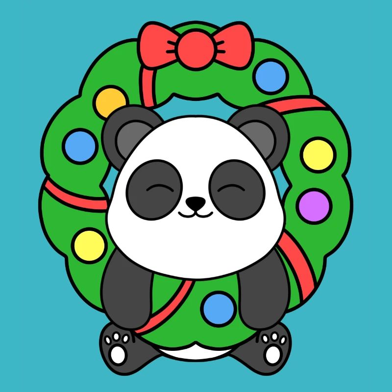 Mignon Noël panda ours joyeux Noël