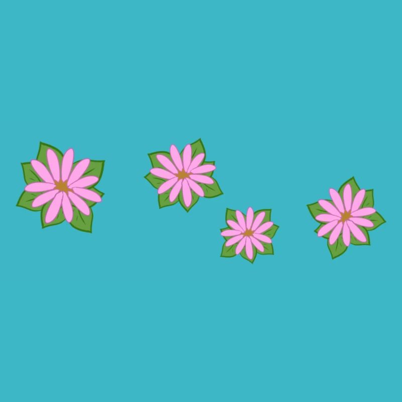 Quatre fleurs roses