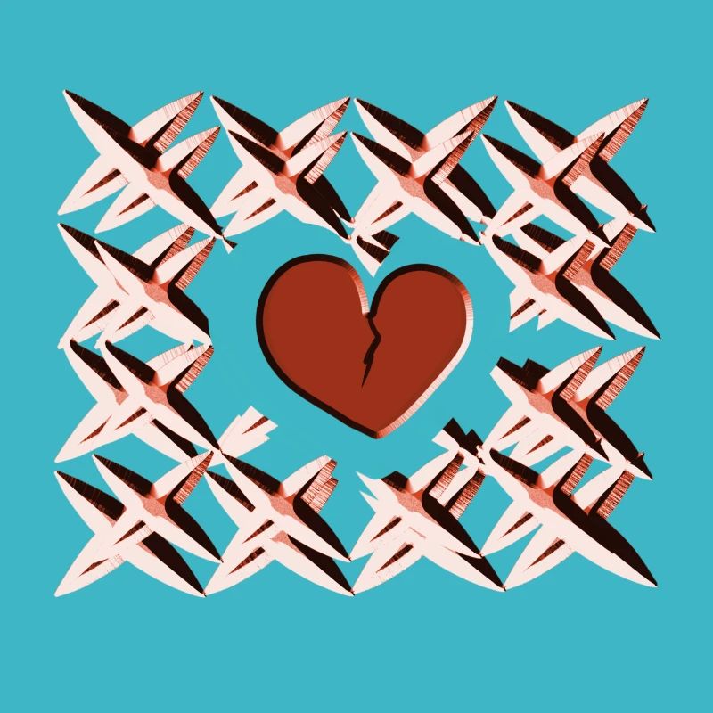 red heart pattern
