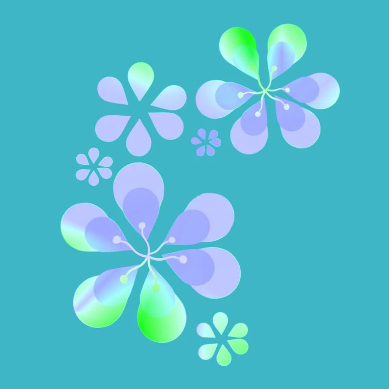 Forme de motif de fleur violette vert