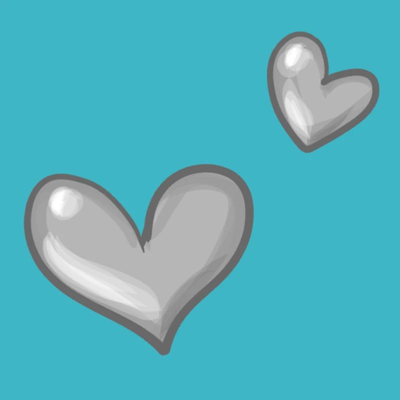 Two Grey Hearts Heart