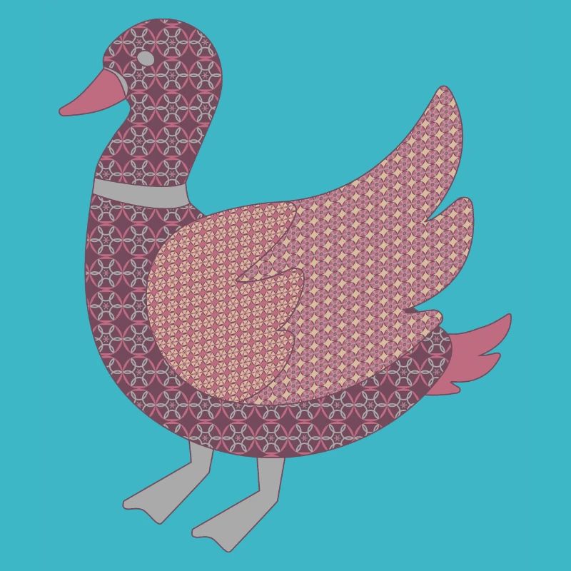 Canard décoré avec des motifs