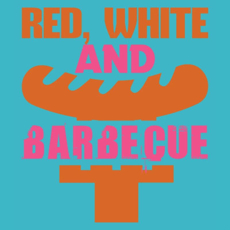 BARBECUE ROUGE ET BLANC DRÔLE