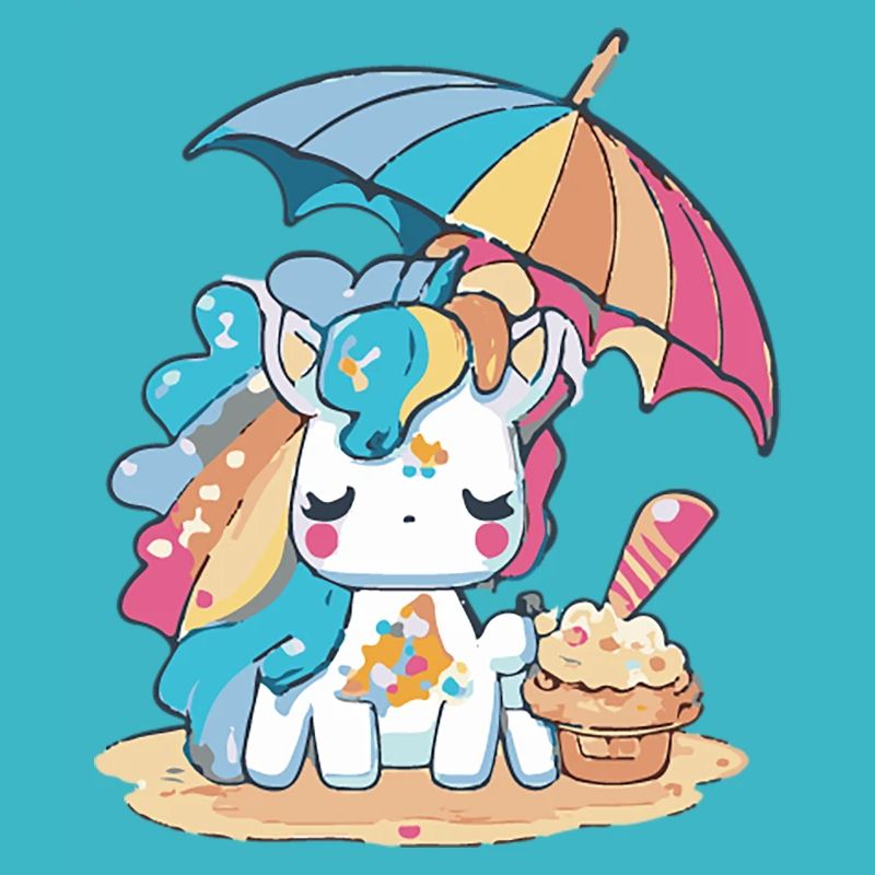 Ein Einhorn mit Regenbogenhaar