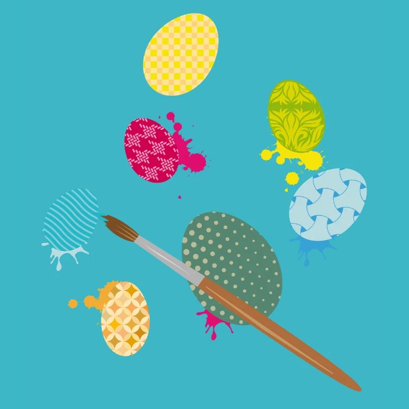 Oeufs de Pâques colorés - Conception de peinture créative avec pinceau