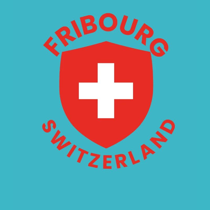 Fribourger Schweizer Schild mit Kreuz