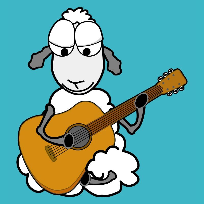 Sheep playing guitar