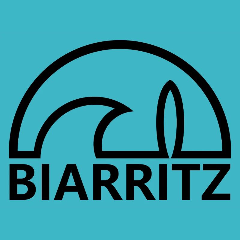 Biarritz sun surfboard minimalist black