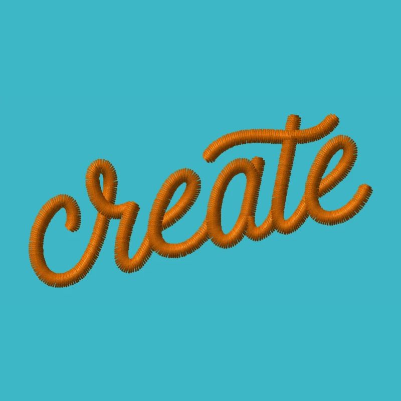 Schriftzug create bestickt