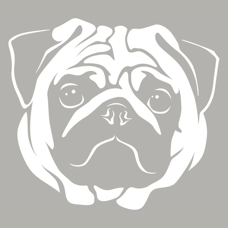 Mops Portrait - Negative Stil