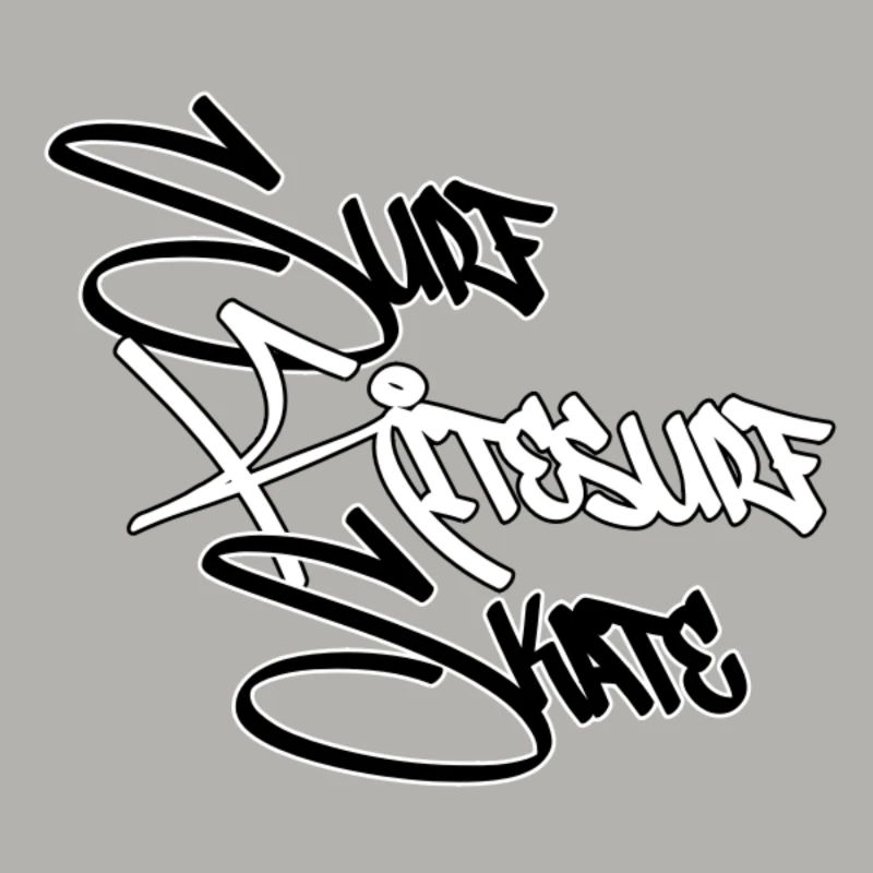 Graffiti Surf Script Blanc