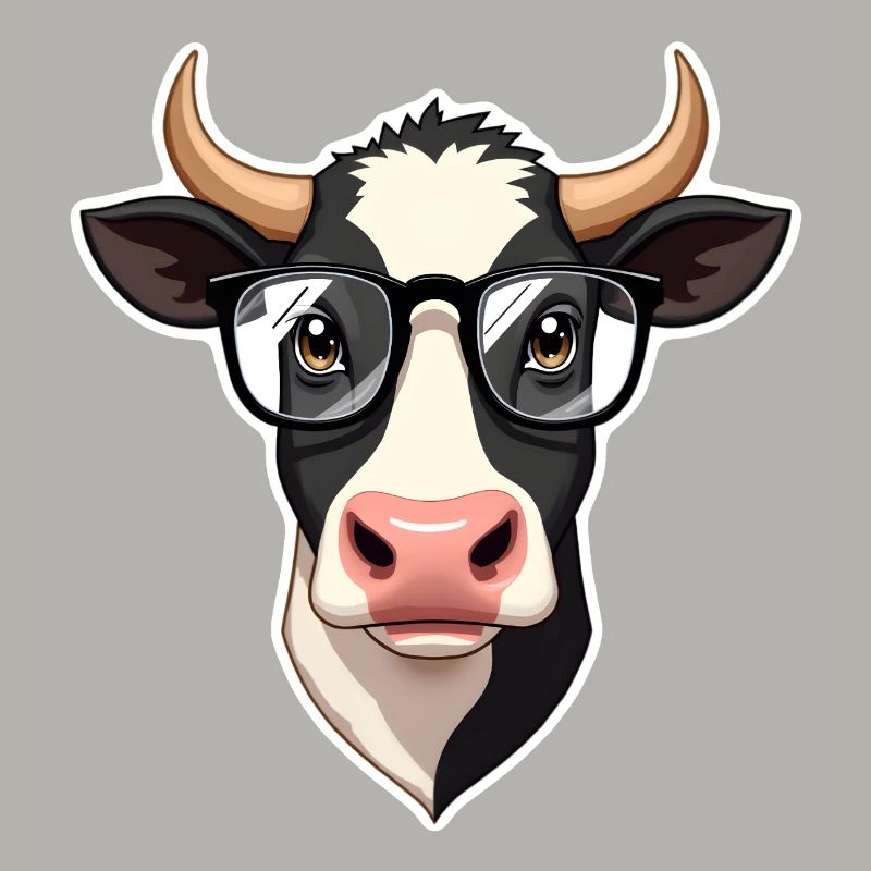 Kuh mit Brille