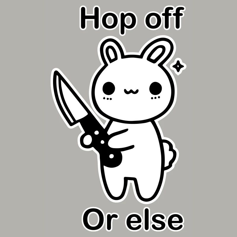 Süßer Hase mit Messer - Hop Off, oder sonst Design