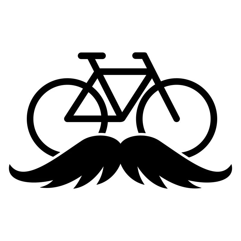 Radfahrer mit Schnurrbart für Mamach. Fahrrad oder Rennrad.