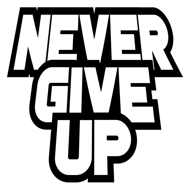 durchhalten cool never give up durchgestrichen log