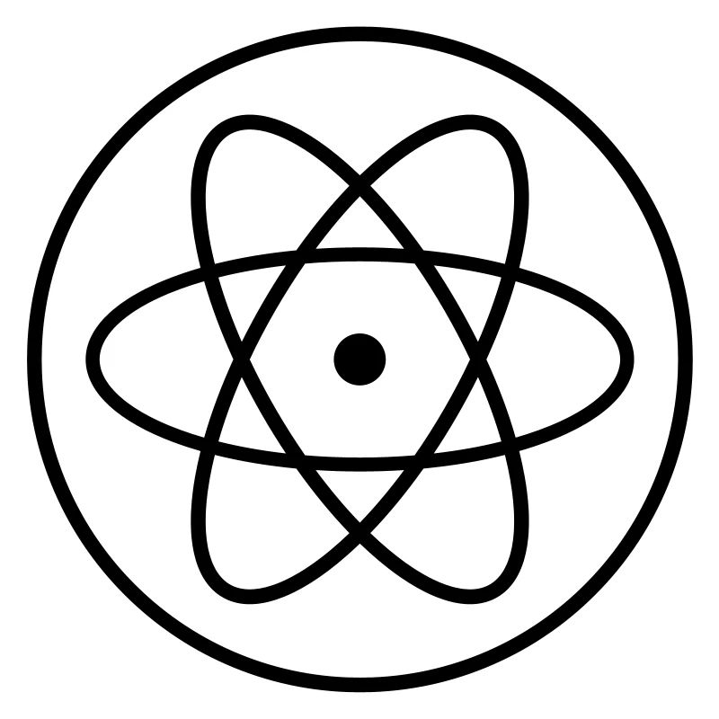 atom symbol researcher science laboratory circle logo