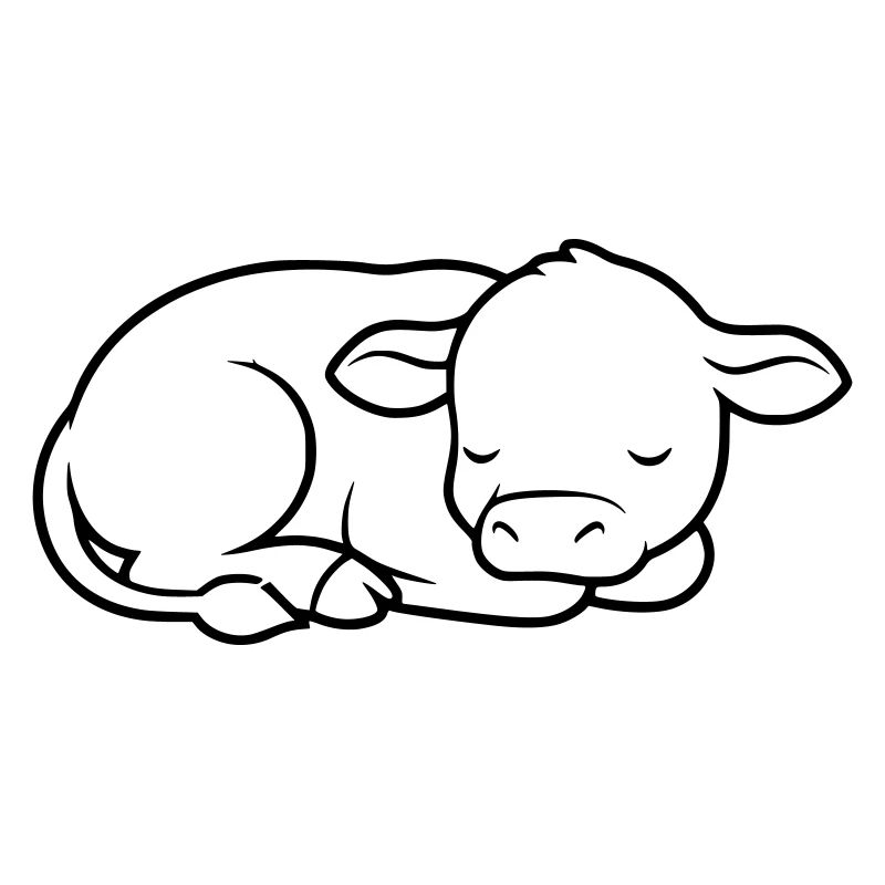 Veau endormi Vache bébé mignon