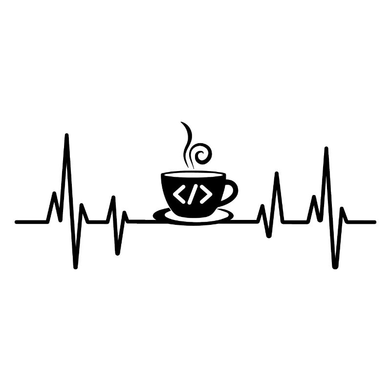 Codage du café Heartbeat Codeur Développeur Nerd Coffe