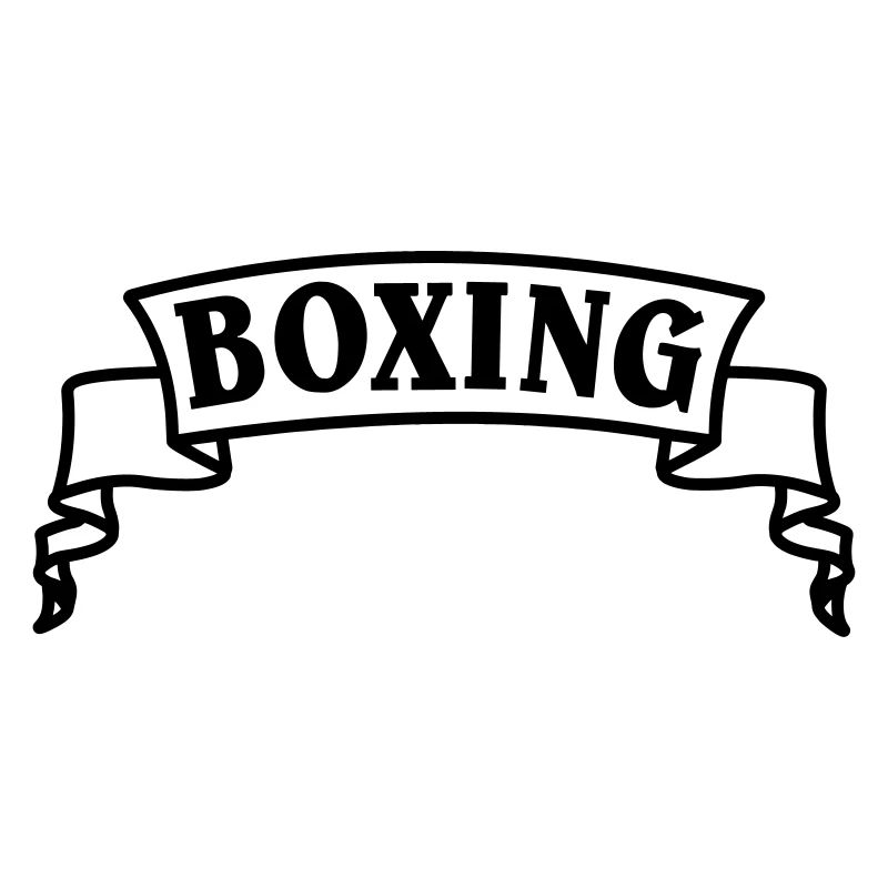 Boxing boxing text in pennant or banner