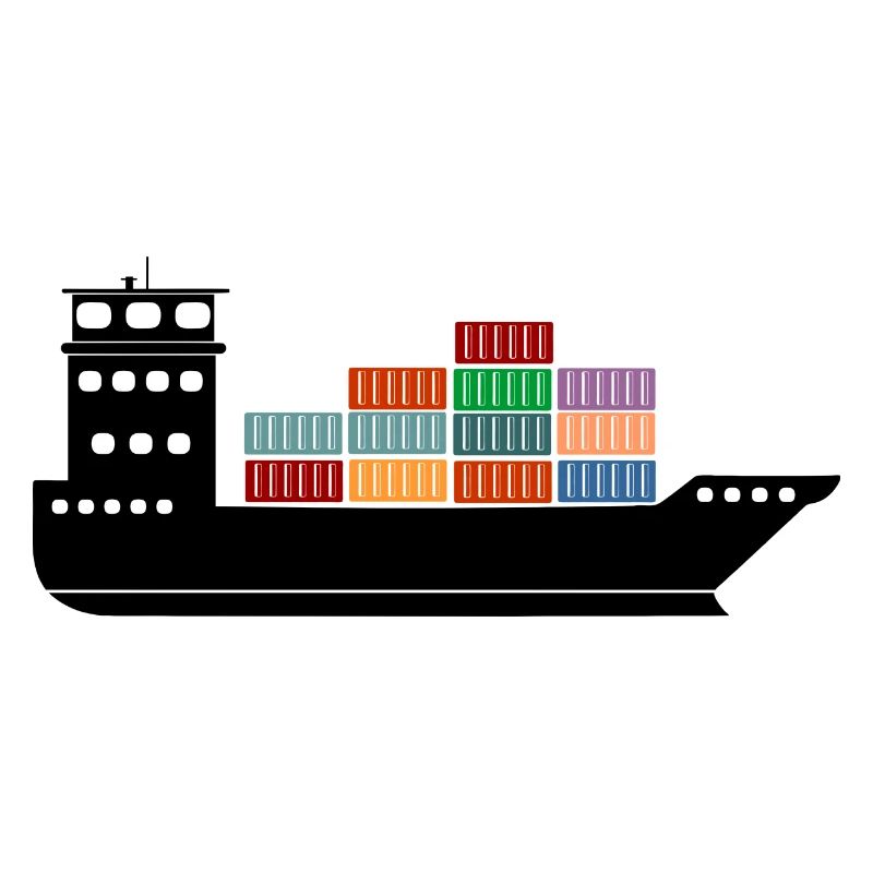 Seecontainerschiff oder Boot mit Containern