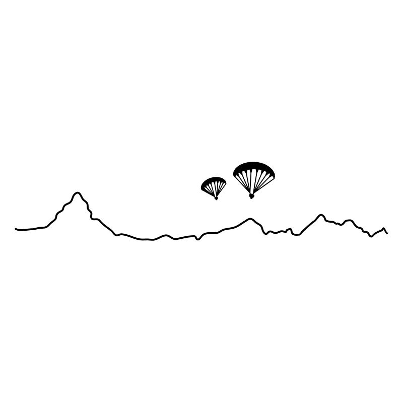 2 Paraglider über Bergkulisse