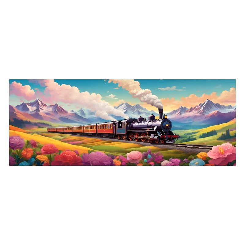 Nostalgischer Eisenbahnzug mit Dampflokomotive