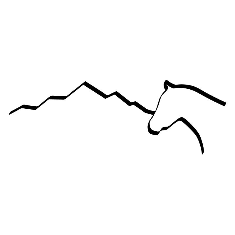 Pferd mit Berge