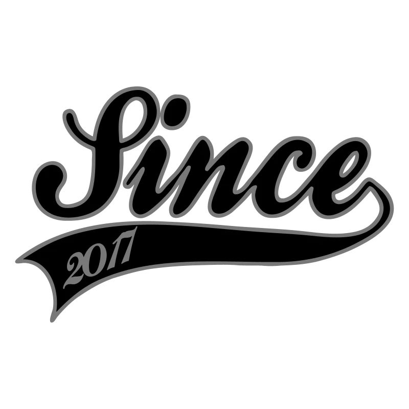 Since 2017 Vintage Script | Retro Anniversary Art