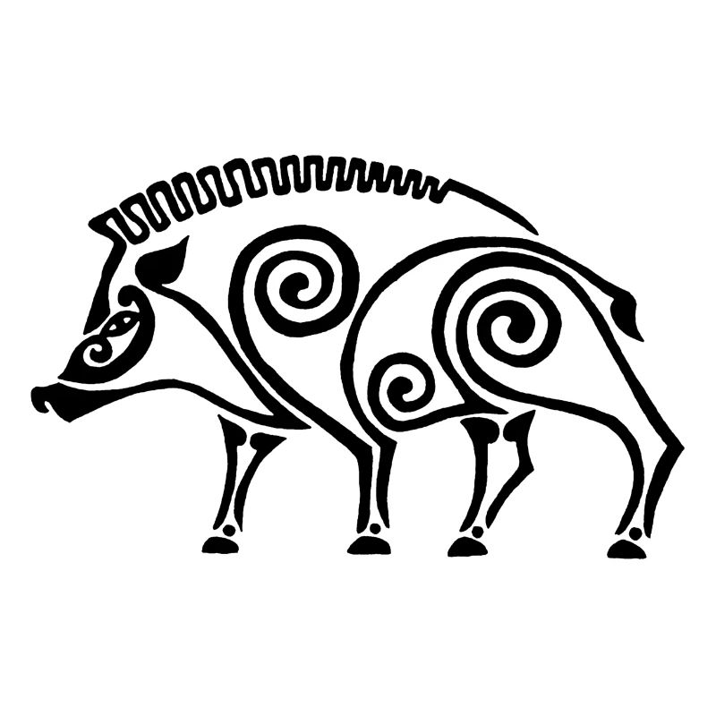 schwarzer keltischer Eber