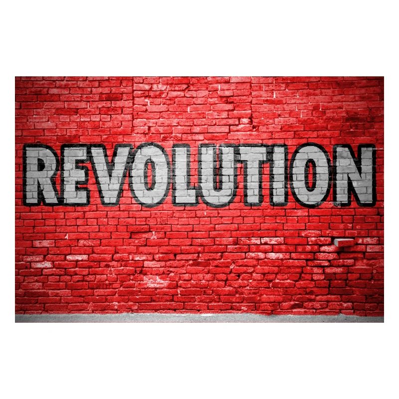 Révolution mur de briques graffiti