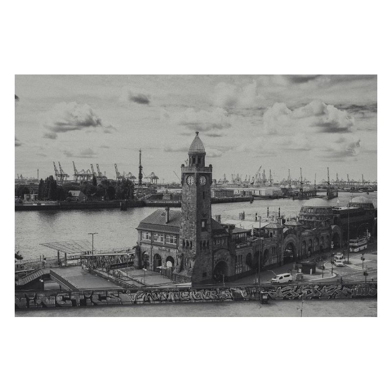 Hamburger Hafen Pegelturm retro