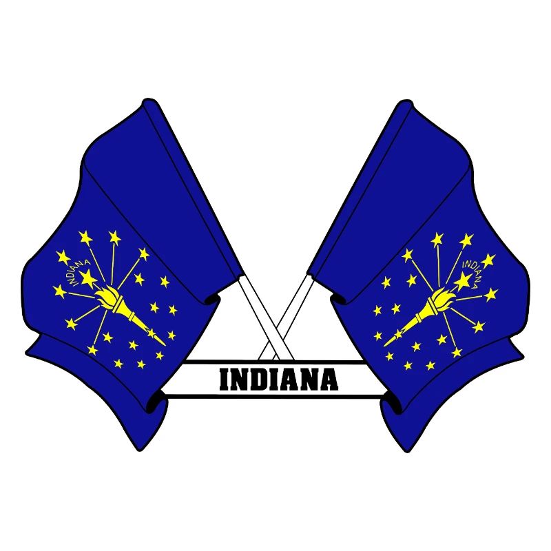 Two flags text INDIANA