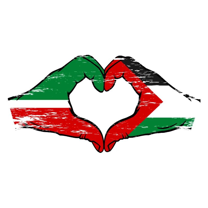Tatarstan Palestine drapeau mains forme de coeur utilisé